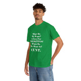 Copy of What Do We Want A Cure for Tourettes Cunt High Quality Tee