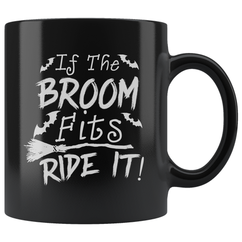 If The Broom Fits Ride It Ghost Witch Halloween Costumes Children Candy Trick or Treat Makeup Mug Coffee Cup - Luxurious Inspirations