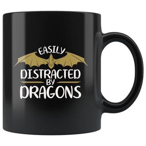 Easily Distracted By Dragons Coffee Cup Mug - Luxurious Inspirations