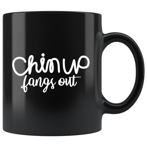 Chin up fangs out funny gym work out body over weight funny coffee cup mug - Luxurious Inspirations