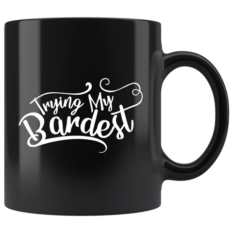Trying my Bardest rpg DND d20 d2 critical hit miss dice bard characters coffee cup mug - Luxurious Inspirations