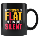 My stomach is flat the L is just silent diet gym weightlifting bodybuilding abs coffee cup mug - Luxurious Inspirations