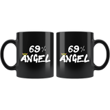 69 Percent Angel Funny Sexual Mug - Black 11 sex halo devil oz Coffee Cup - Luxurious Inspirations