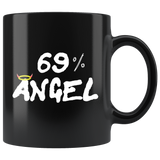 69 Percent Angel Funny Sexual Mug - Black 11 sex halo devil oz Coffee Cup - Luxurious Inspirations