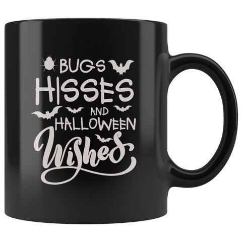 Bugs Hisses and Halloween Wishes Ghost Witch Costumes Children Candy Trick or Treat Makeup Mug Coffee Cup - Luxurious Inspirations