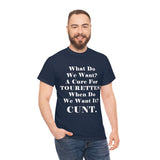 What Do We Want A Cure for Tourettes Cunt High Quality Tee