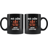 Hail Satan abort everyone rpg DND d20 d2 critical ht miss dice devil worship satanic coffee cup mug - Luxurious Inspirations