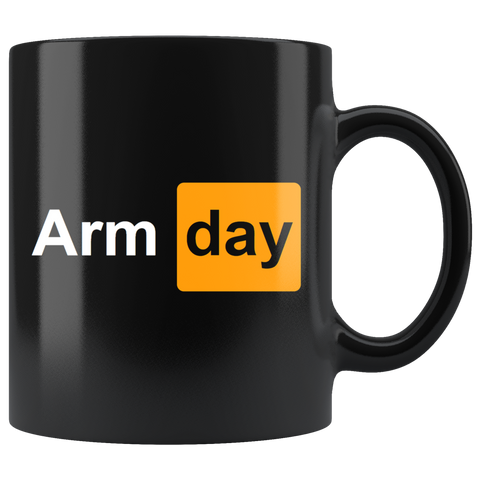Arm Day Hub Parody Adult Joke Coffee Cup Mug - Binge Prints