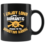 I enjoy long romantic walks to the shooting range guns firearms riffles rights bull eye target coffee cup mug - Luxurious Inspirations