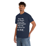 What Do We Want A Cure for Tourettes Cunt High Quality Tee