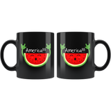 America Rock N Roll Watermelon Mug - Funny Summer Music Rocking And Rocking Coffee Cup - Luxurious Inspirations