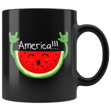 America Rock N Roll Watermelon Mug - Funny Summer Music Rocking And Rocking Coffee Cup - Luxurious Inspirations