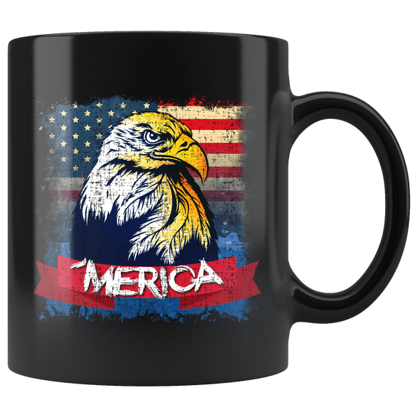 American Eagle Patriotic America 4th of July Proud USA Mug - Bad Ass 'Merica Flag Coffee Cup - Luxurious Inspirations