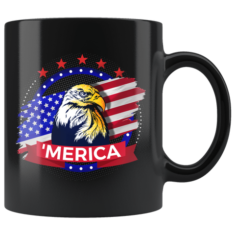 American Eagle Patriotic America 4Tth of July Proud USA Mug - Bad Ass 'Merica Flag Coffee Cup - Luxurious Inspirations