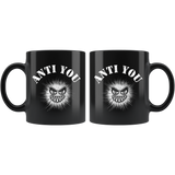 Anti You Funny Sarcastic Antisocial Mug - Black 11 ounce Coffee Cup - Luxurious Inspirations