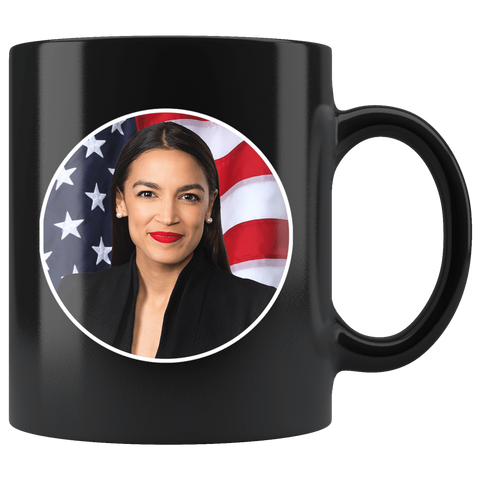 AOC Alexandria Ocasio-Cortez Voice Of The People President 2020 2024 Power To Democratic Socialist Democrat Mug - Black 11 ounce Coffee Cup - Luxurious Inspirations