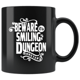 Beware The Smiling Dungeon Master Mug - Funny DND D&D DM Dice D20 Coffee Cup - Luxurious Inspirations