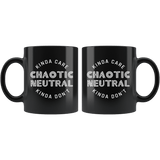 Chaotic Neutral Kinda Care Kinda Don't Funny DND DM RPG Tabletop Mug - Black 11 Ounce Coffee Cup - Luxurious Inspirations