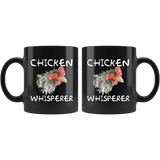 Chicken Whisper Funny Farmer Farming Eggs Mug - Black 11 ounce Coffee Cup - Luxurious Inspirations