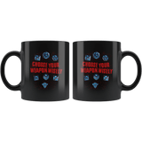 Choose Your Weapon Wisely Mug - Funny DND D&D DM Dice D20 Coffee Cup - Luxurious Inspirations