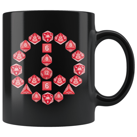 DND D20 Dice Peace Sign Mug - Funny RPG Critical Hit Role MMO Gaming Coffee Cup - Luxurious Inspirations