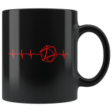 DND Dice Heartbeat Mug - Funny D&D D20 DM RPG Coffee Cup - Luxurious Inspirations