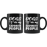 Dogs Are My Favorite People Funny Dog Lover Proud Loving Mug - Black 11 Ounce Coffee Cup - Luxurious Inspirations