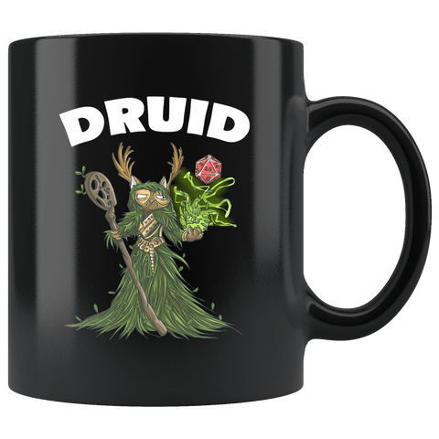 Druid Cat Black Mug - Funny Class DND D&D Dungeons And Dragons Coffee Cup - Luxurious Inspirations