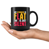 My stomach is flat the L is just silent diet gym weightlifting bodybuilding abs coffee cup mug - Luxurious Inspirations
