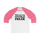 What are You Looking at You Two Legged Freak Shirt - Funny Tee Long Sleeve Leg Amputee Humor High Quality Unisex 3/4 Sleeve Baseball Tee - Luxurious Inspirations
