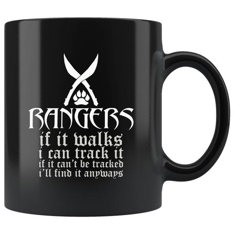 Rangers if it walks i can track it if it can't be tracked i'll find it anyways rpg DND d20 d2 critical hit miss dice coffee cup mug - Luxurious Inspirations