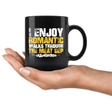 I enjoy long romantic walks through the meat department red steaks, pork, bacon coffee cup mug - Luxurious Inspirations