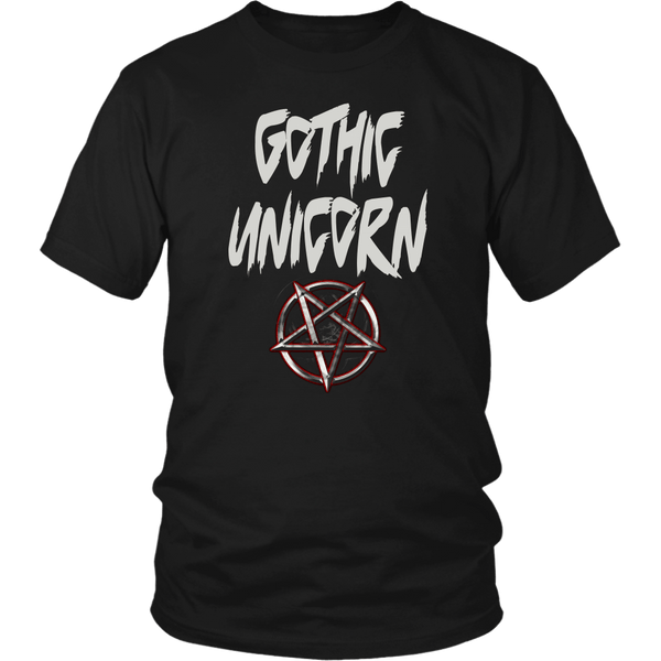 Gothic Unicorn Goth Tee Shirt - Pentagram Undead Gothic T-Shirt - Luxurious Inspirations