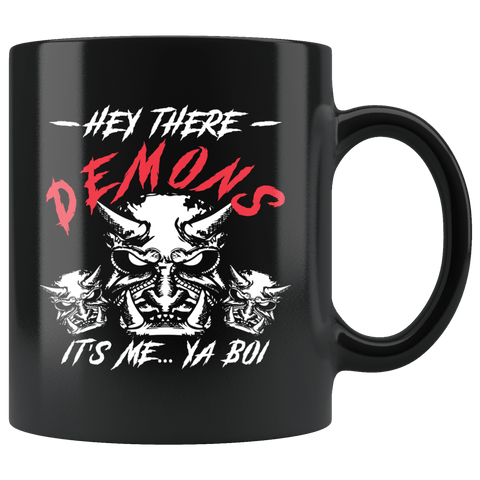 Hey There Demons It's Me Ya Boi Funny Boy Demonic Supernatural Portal To Hell Mug - Black 11 Ounce Coffee Cup - Luxurious Inspirations