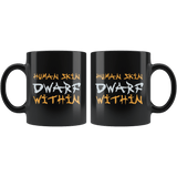 Human Skin Dwarf Within Mug - Funny DND Dice D20 D1 RPG Tabletop Gaming Coffee Cup - Luxurious Inspirations