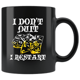 I Don't Quit I Restart Mug - Funny DND D&D D20 DM Dice Coffee Cup - Luxurious Inspirations
