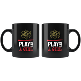 Play like a girl rpg DND d20 d2 critical hit miss dice coffee cup mug - Luxurious Inspirations