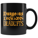 DND dungeons and deadlifts rpg d20 d2 critical hit miss dice coffee cup mug - Luxurious Inspirations