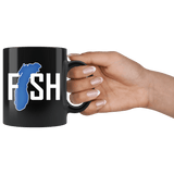 Lake Michigan Fisherman Mug - Clever Gift Fishing Fish Coffee Cup - Luxurious Inspirations