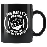 The party's solution the solution the DM expected rpg DND d20 d2 critical hit miss dice coffee cup mug - Luxurious Inspirations