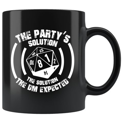The party's solution the solution the DM expected rpg DND d20 d2 critical hit miss dice coffee cup mug - Luxurious Inspirations
