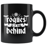 rogues do it from behind rpg DND d20 d2 critical hit miss dice coffee cup mug - Luxurious Inspirations