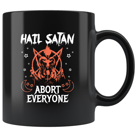 Hail Satan abort everyone rpg DND d20 d2 critical ht miss dice devil worship satanic coffee cup mug - Luxurious Inspirations