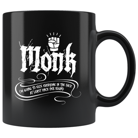 Monk I'm going to kick everyone in the face at least once per round rpg DND d20 d2 critical hit miss dice gamers players coffee cup mug - Luxurious Inspirations
