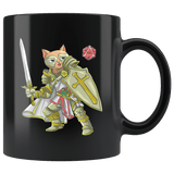 Paladin Cat Black Mug - Funny Class DND D&D Dungeons And Dragons Coffee Cup - Luxurious Inspirations
