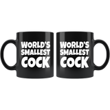 World's Smallest Cock Black 11 oz Mug - Funny Micropenis penis offensive Joke Cup - Binge Prints