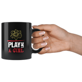Play like a girl rpg DND d20 d2 critical hit miss dice coffee cup mug - Luxurious Inspirations