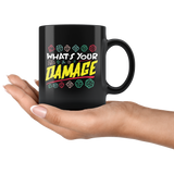 What's your damage rpg DND d20 d2 critical hit miss dice coffee cup mug - Luxurious Inspirations