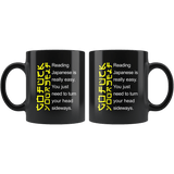 Reading Japanese Is Easy Go F Yourself Mug Funny Offensive Vulgar Coffee Cup - Luxurious Inspirations