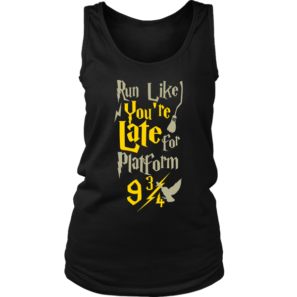 Run Like You're Late For Platform 9 3/4 Harry Wizard Funny Workout RGB Women's Gym Tank top Tanktop - Luxurious Inspirations